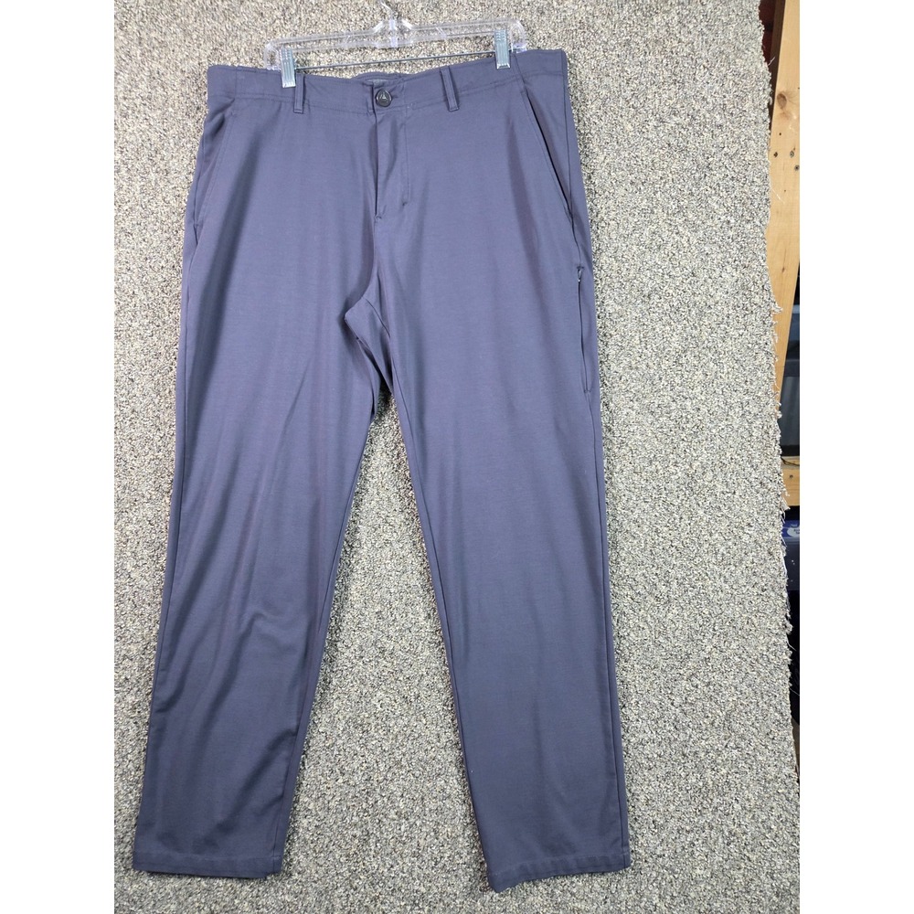 Reebok Performance Pants Mens 40x32 Gray Stretch Straight Leg 5-Pocket‎ Trousers